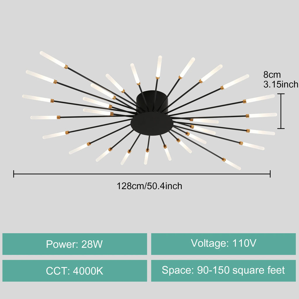 Modern LED Ceiling Light for Living Room Lamp Bedroom Ceiling Chandeliers AC 90-260V Gold Black Home Decoration Light Fixture