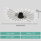 Modern LED Ceiling Light for Living Room Lamp Bedroom Ceiling Chandeliers AC 90-260V Gold Black Home Decoration Light Fixture