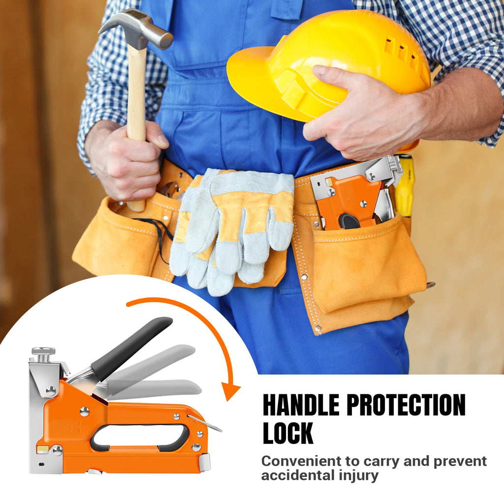 3 in 1 Manual Staple Gun Brad Nailer Heavy Duty,  Alloy Steel, Rubber Handle, 3000 Staples for Upholstery Wood, Easy to Use