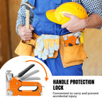 3 in 1 Manual Staple Gun Brad Nailer Heavy Duty,  Alloy Steel, Rubber Handle, 3000 Staples for Upholstery Wood, Easy to Use