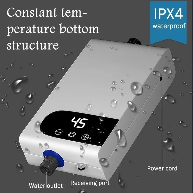 5500W Newest Water Heater Instant Water Heater Tankless Instantaneous Faucet Tap Kitchen Hot Water Crane LED Digital