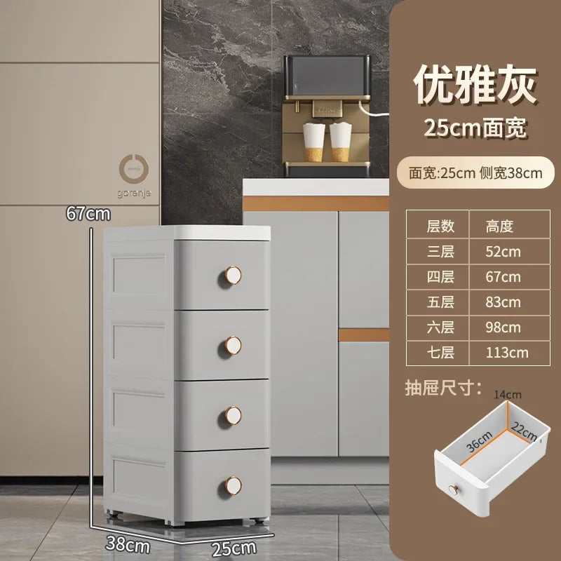 Modern Plastic Cabinet for Bedside Drawer Type Narrow Side Bathroom Cabinet Creative Cabinets for Laundry Room