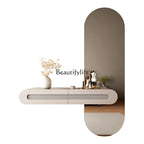 *Suspended dresser bedroom French light luxury small solid wood smart makeup mirror combination
