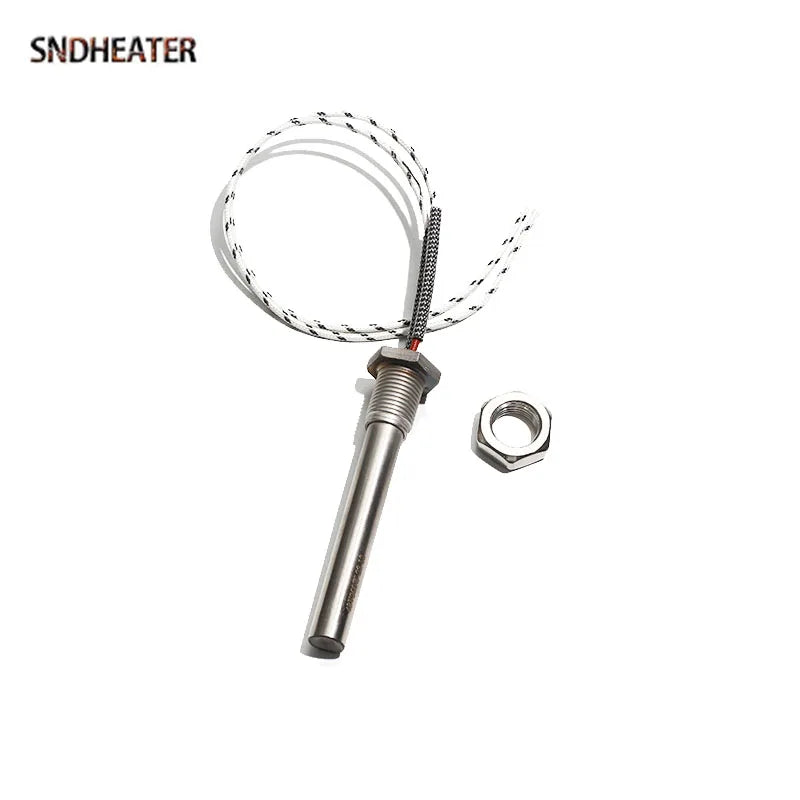 SNDHEATER 12V 24V 36V M16 Thread Cartridge Heating Element with Nut 12x100MM 50W/100W/200W Low Voltage Heater Rod for Water Tank