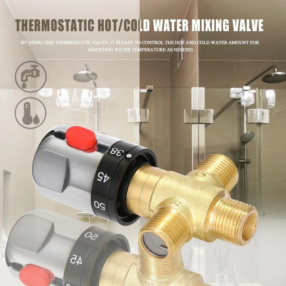 Brass Thermostatic Mixer Valve for Bathroom & Water Heater