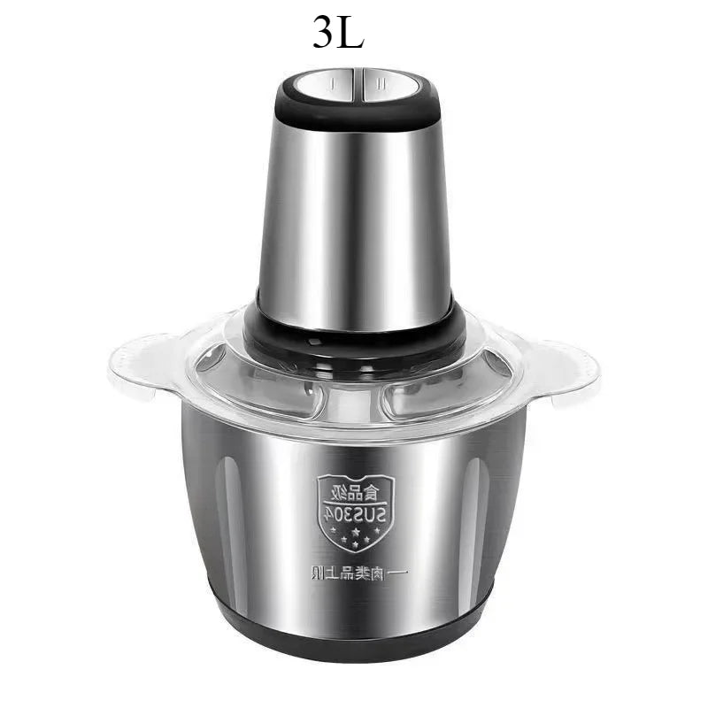 Electric Meat Grinder Stainless Steel Food Processor Chopper Kitchen Utensils Vegetable and Fruit Chopper Household Grinder