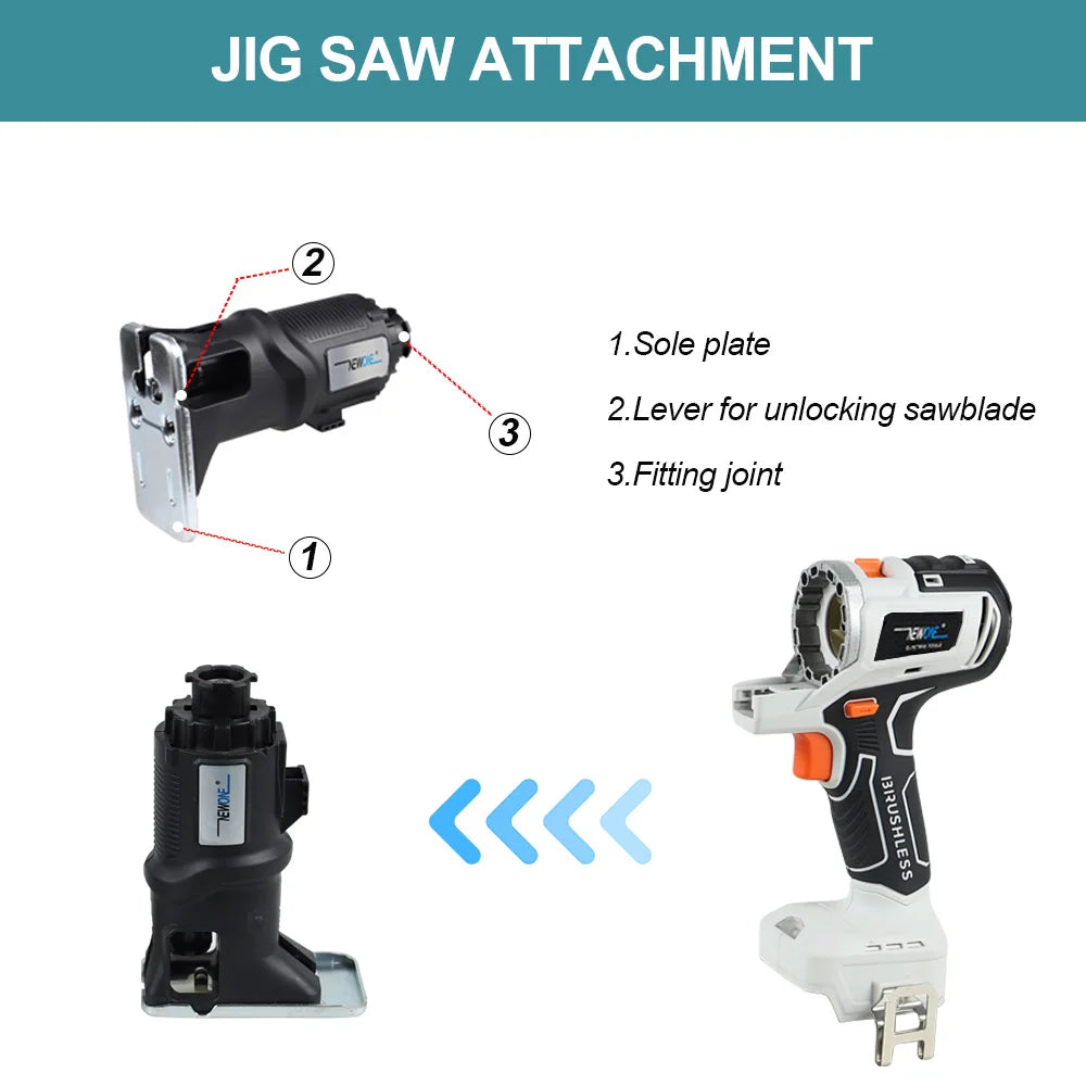 Compatible MAKITA 18V Brushless Jig saw & drill screwdriver Reciprocating/circular saw chainsaw oscillatingtool sander Combo kit