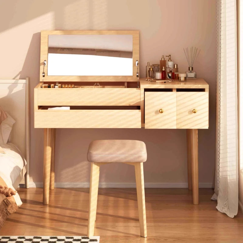 Dressers for Adult Bedroom Set Vanities Makeup Table with Mirror and Chair Bedside Tables Tall Dresser Makeup Stand Small Vanity