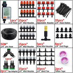 WUJIE 5M-30M Garden Irrigation Outdoor Misting Cooling System Watering 1/4'' Brass Atomizer Nozzles 4/7mm Hose Patio Greenhouse