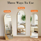 JHK-Full Length Arched Right Angle Mirror with Stand for Living Room, Sturdy Aluminum Alloy Frame, Bedroom Furniture, 59 "x 16"