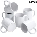 HTVRONT 12/6 Pack 11OZ Sublimation Mugs Sets Classic Blank Drinking Cups with Handles DIY Coffee Mug Gift for Sublimation Paper
