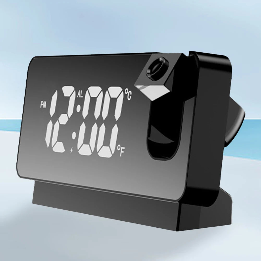 Advanced Digital Alarm Clock with 180 Degree Ceiling Projector and LED Display Perfect for Bedroom and Office Use