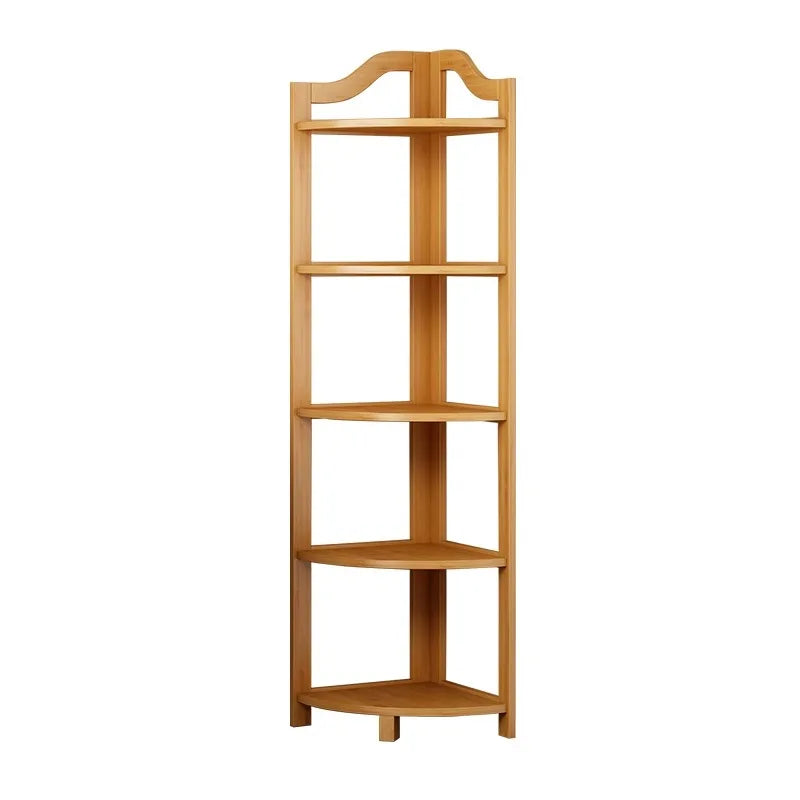 Kitchen Corner Bamboo Rack, Multi-Tier Storage Organizer, Freestanding Bookshelf for Cooking Utensils or Pantry Supplies