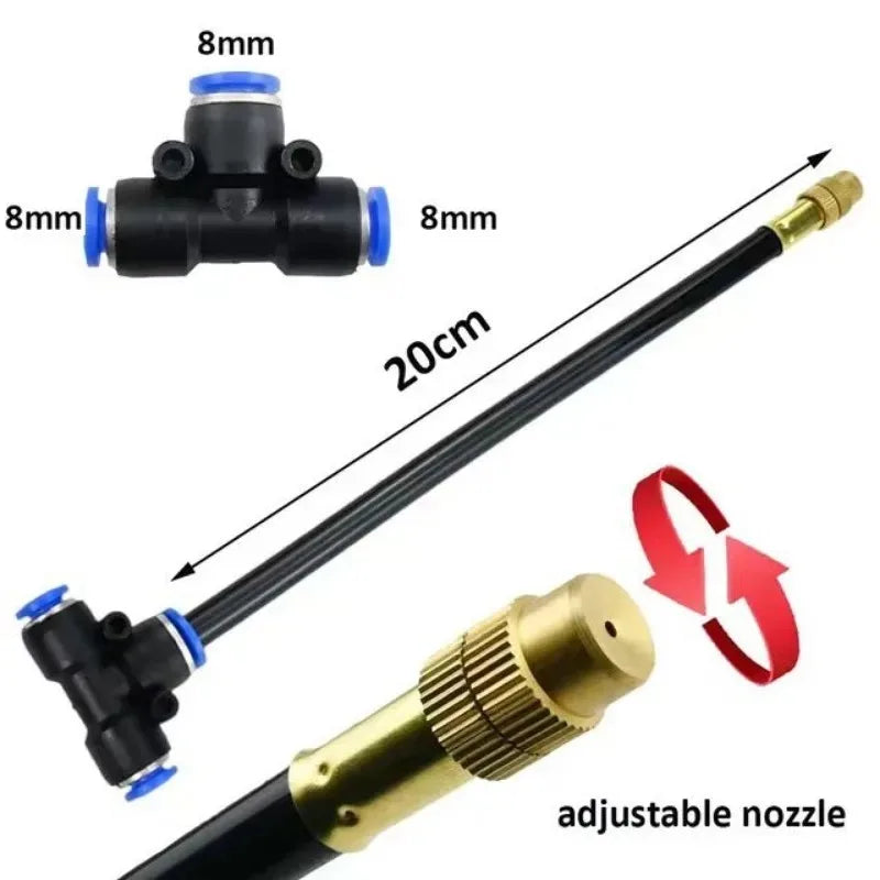 5-20M Universal Automatic Irrigation Sprinkler Kit Rotating Copper Nozzle Garden Balcony Atomization Sprinkler Watering Kits