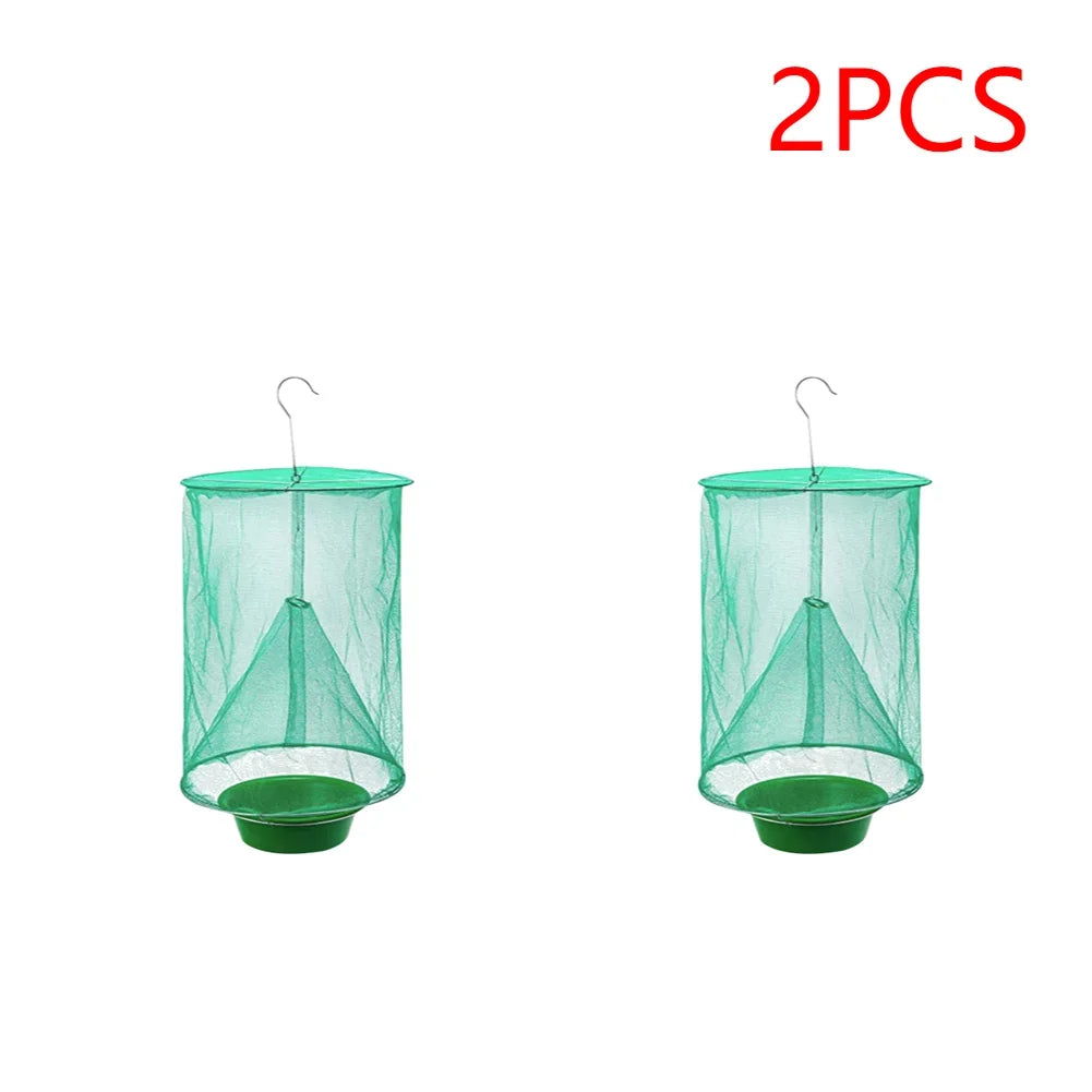 1-10PCS Fly Traps Outdoor Insect Catcher Killer Pest Control Reusable Hanging Flytrap Cage Net Traps Garden Hanging Fly Catche
