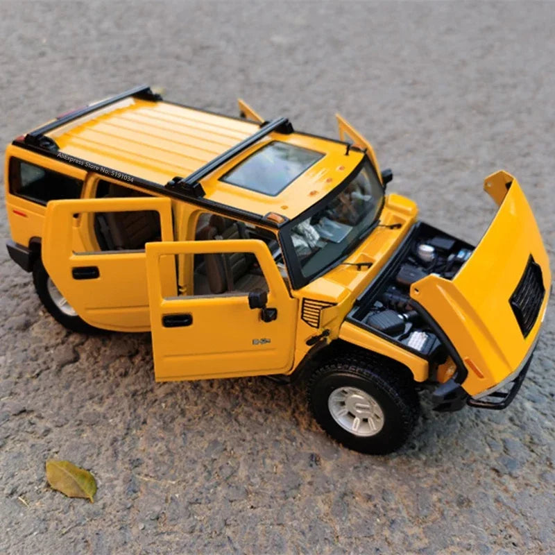1:18 New Hummer H2 H1 Jeep alloy car model simulation car decoration collection gift toy Die casting model boy toy