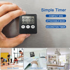 10-1PC Mini Electronic Timer Stopwatch LCD Display for Sports Exercise Baking Cooking Digital Timer Multi-Function Kitchen Timer