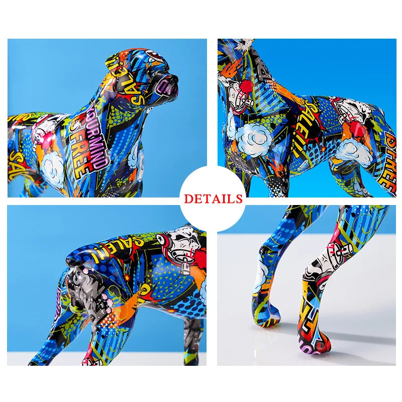 Creative Colorful Art Animal Rottweiler Resin Crafts Home Decoration Color Modern Simple Decoracion Hogar Moderno Ornaments