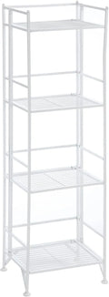 Xtra Storage 4 Tier Folding Metal Shelf, White