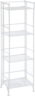Xtra Storage 4 Tier Folding Metal Shelf, White