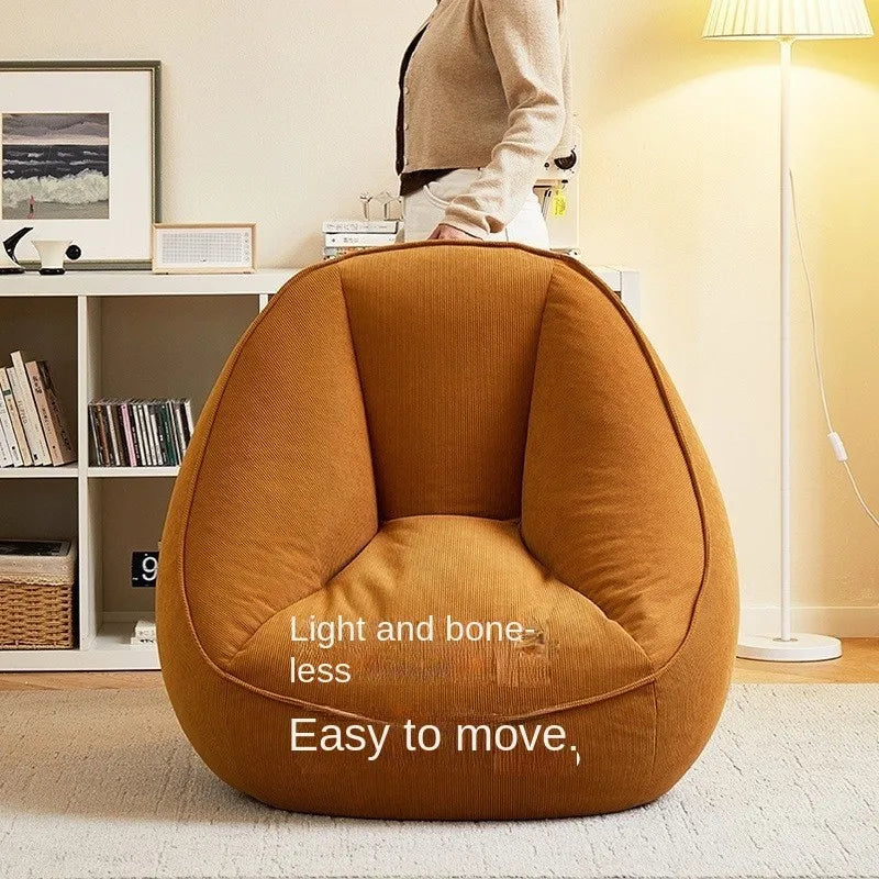X&D Bean Bag Lazy Corduroy Comfortable Sofa Single Bed Tatami Bedroom Balcony Casual Lightweight Small Sofa Living Room 2024 New