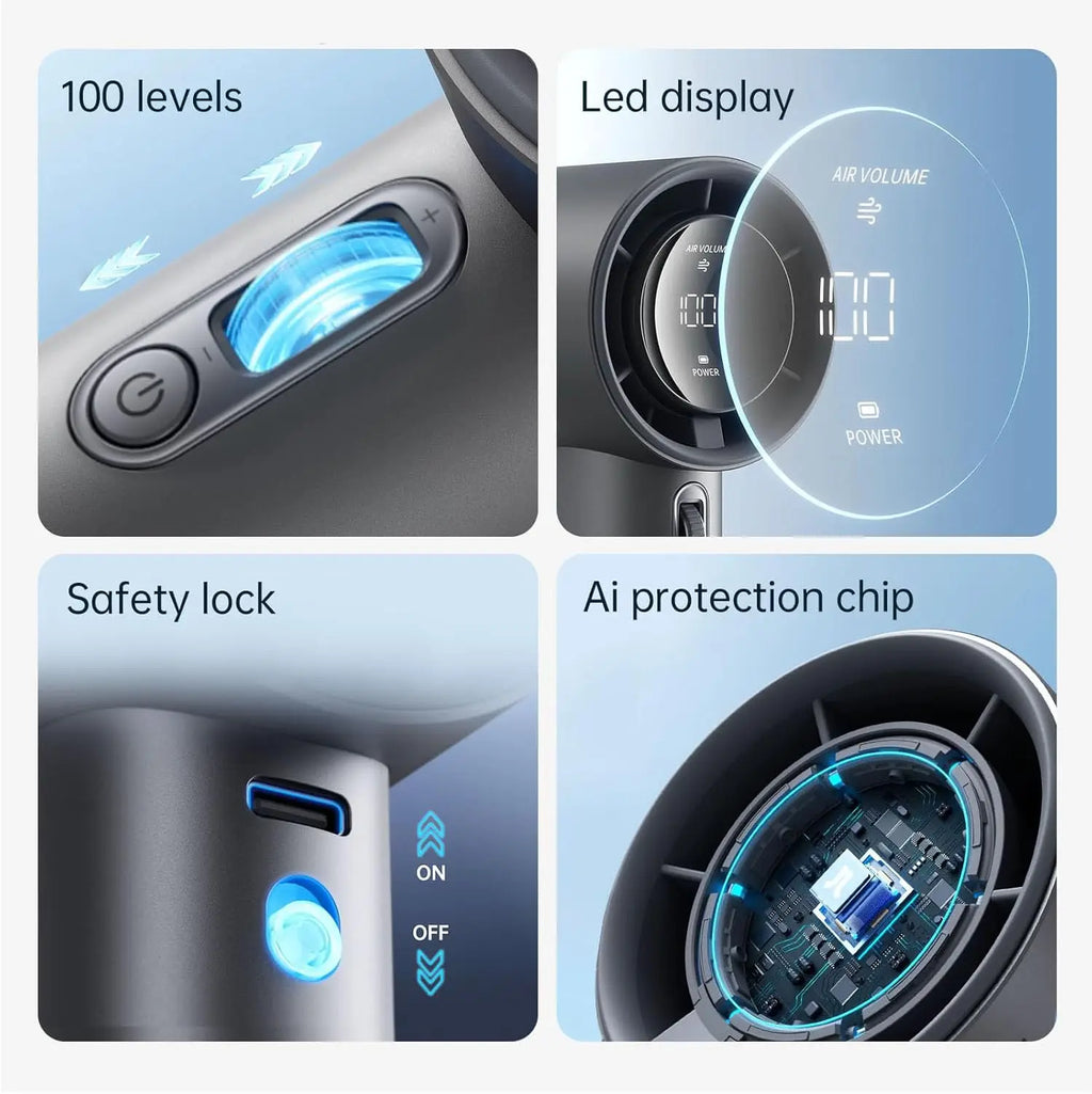 JISULIFE New Upgrade Portable Fan Pro1S 2025,100 Levels,LED Display,50