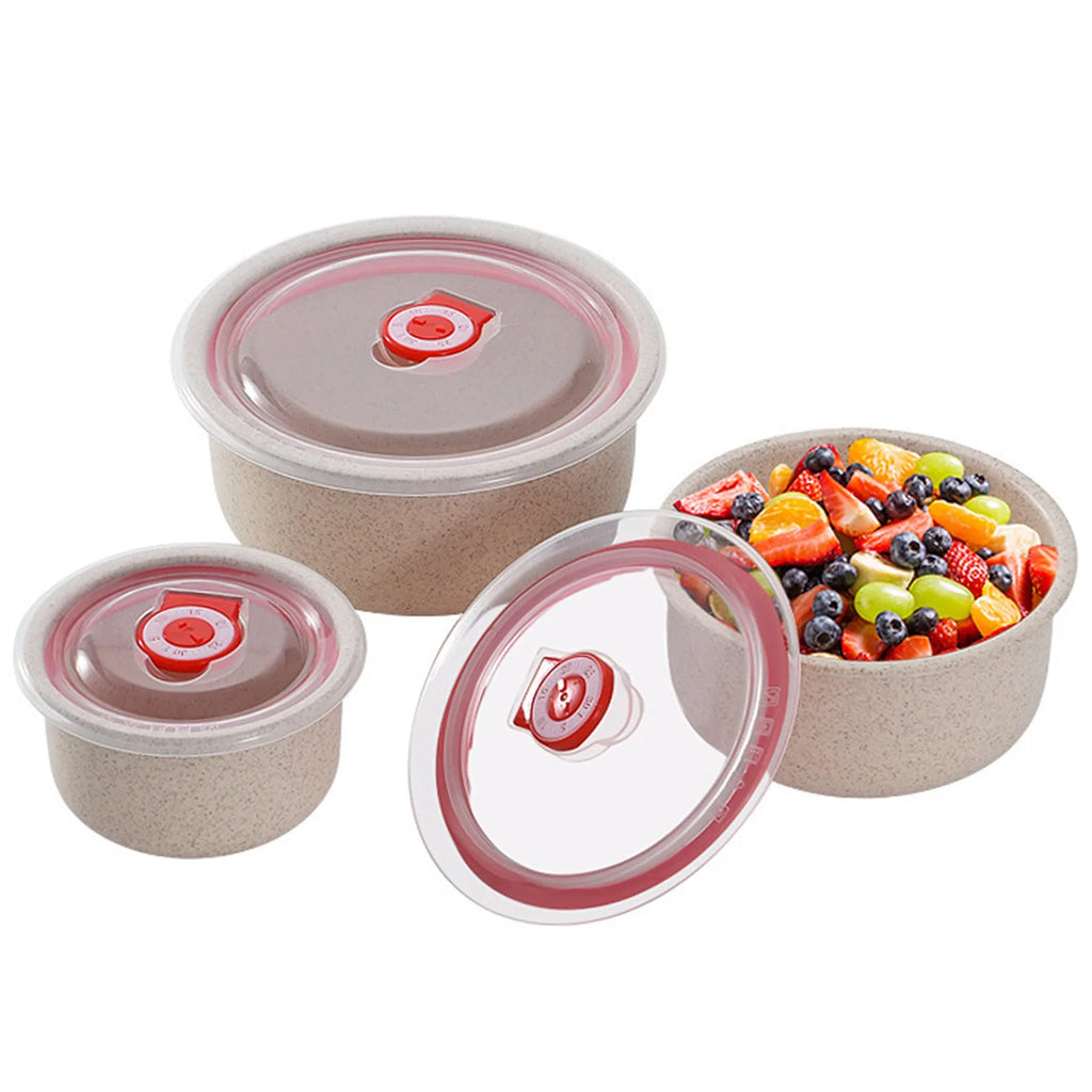 2sets  3pcs/set Food Storage Containers Bento Box with Lid Microwave Storage Containers for Kitchen Storage Meal Pre