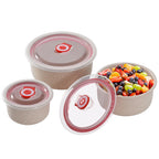 2sets  3pcs/set Food Storage Containers Bento Box with Lid Microwave Storage Containers for Kitchen Storage Meal Pre