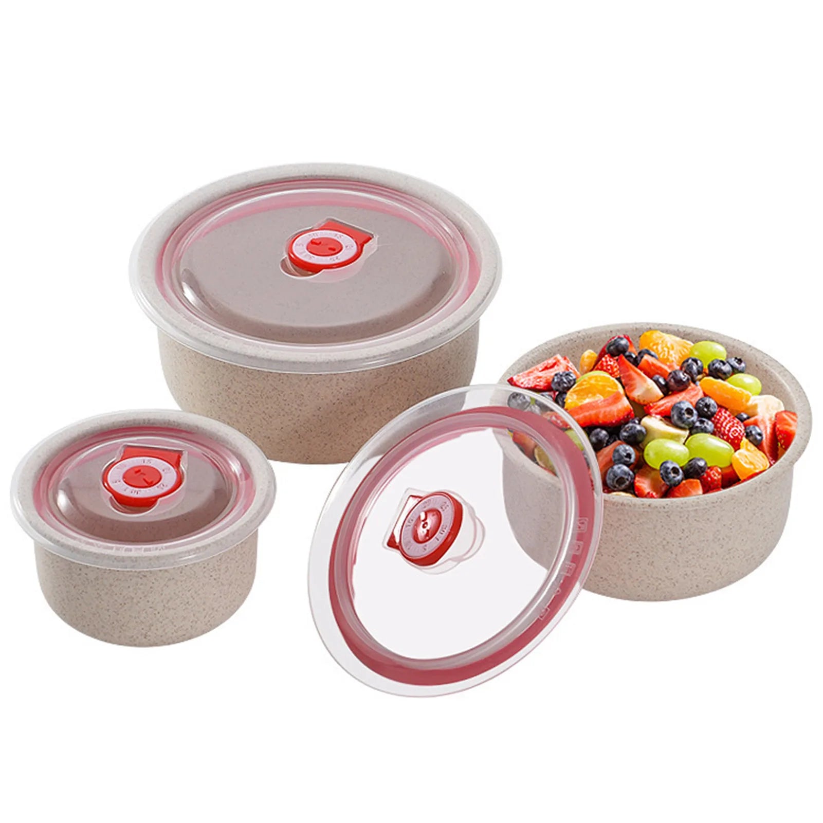 2sets  3pcs/set Food Storage Containers Bento Box with Lid Microwave Storage Containers for Kitchen Storage Meal Pre