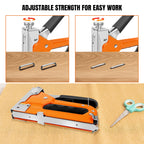 3 in 1 Manual Staple Gun Brad Nailer Heavy Duty,  Alloy Steel, Rubber Handle, 3000 Staples for Upholstery Wood, Easy to Use