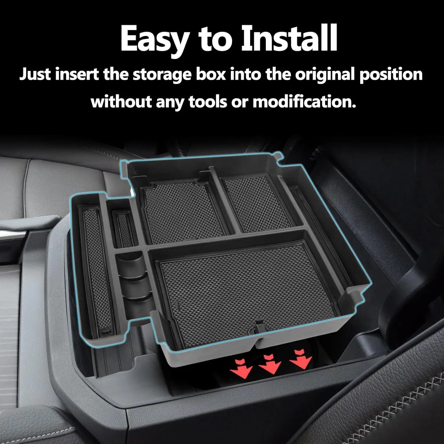 Center Console Organizer Tray For 2021-2024 GMC YuKon Denali, Chevy Suburban/Tahoe Armrest Storage Box Interior Accessories