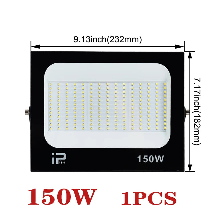 LED Flood Light Waterproof Outdoor Spotlight 220V 200W 150W 100W 50W 30W 20W 10W Projector Street Light Wall Lamp Garden Light