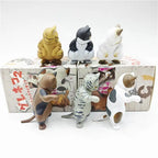 Cat Figurine 6pcs Cute Cat Toy Ornaments Tiny Desktop Display For Living Room Study Room Bathroom Children's Room Dining Room