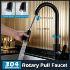 Modern Stainless Steel 360° Rotating Telescopic Kitchen and Bathroom Faucet Durable Staineless Steel Sink Basin Tap for Home
