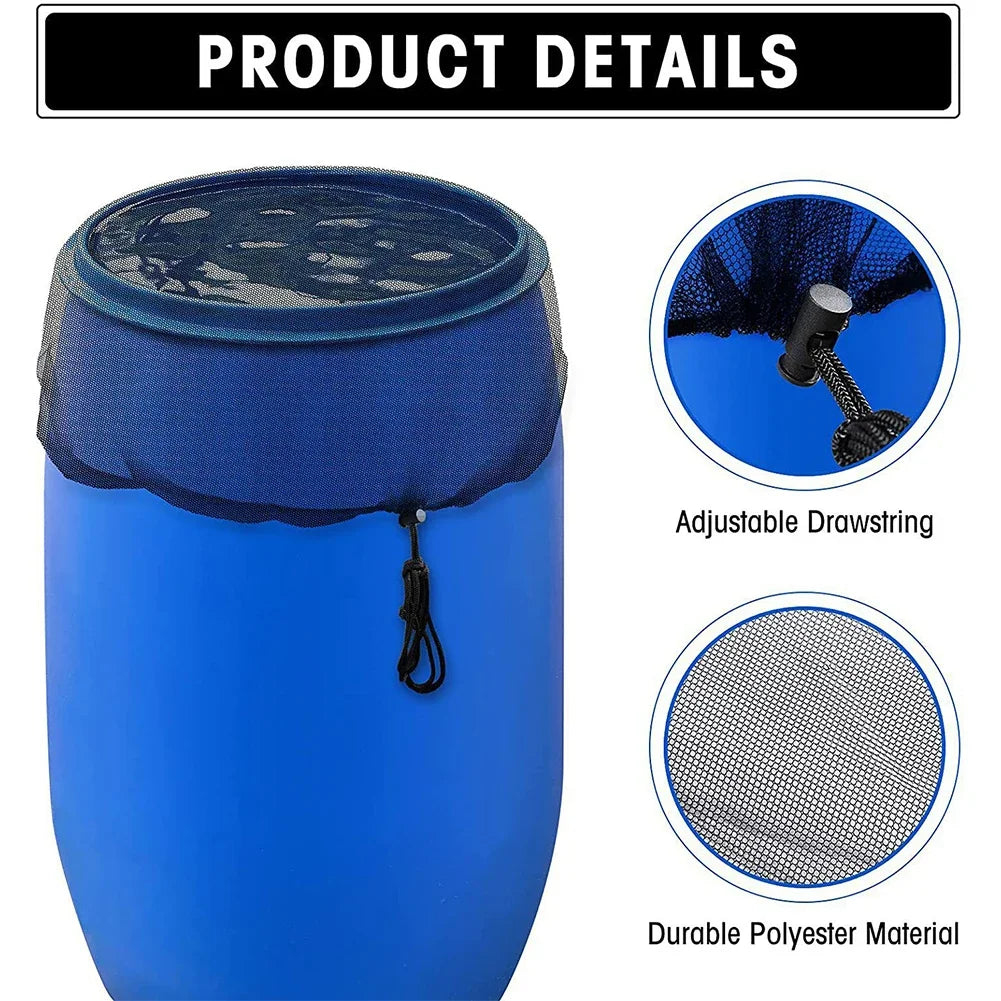 1-5PCS Outdoor Mesh Cover Netting for Rain Barrels PE Water Collection Buckets Tank Rain Harvesting Tool Protector For Garden