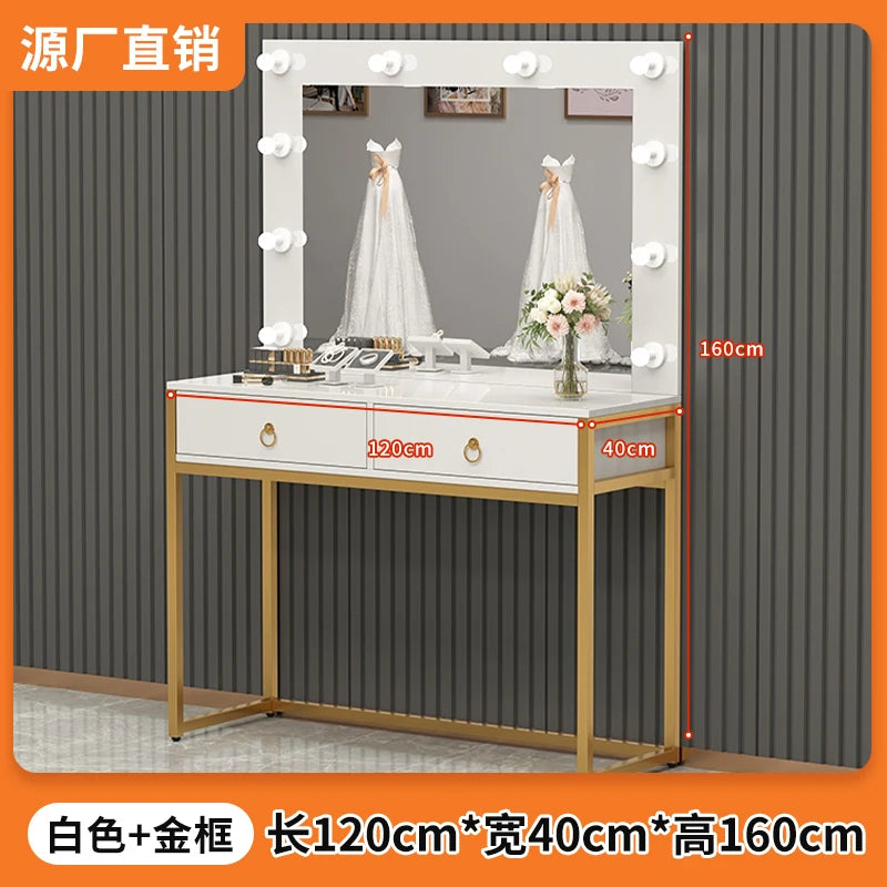 Photo studio dresser with lamp mirror integrated training school makeup table, hairdresser, beauty salon, wedding dress shop,