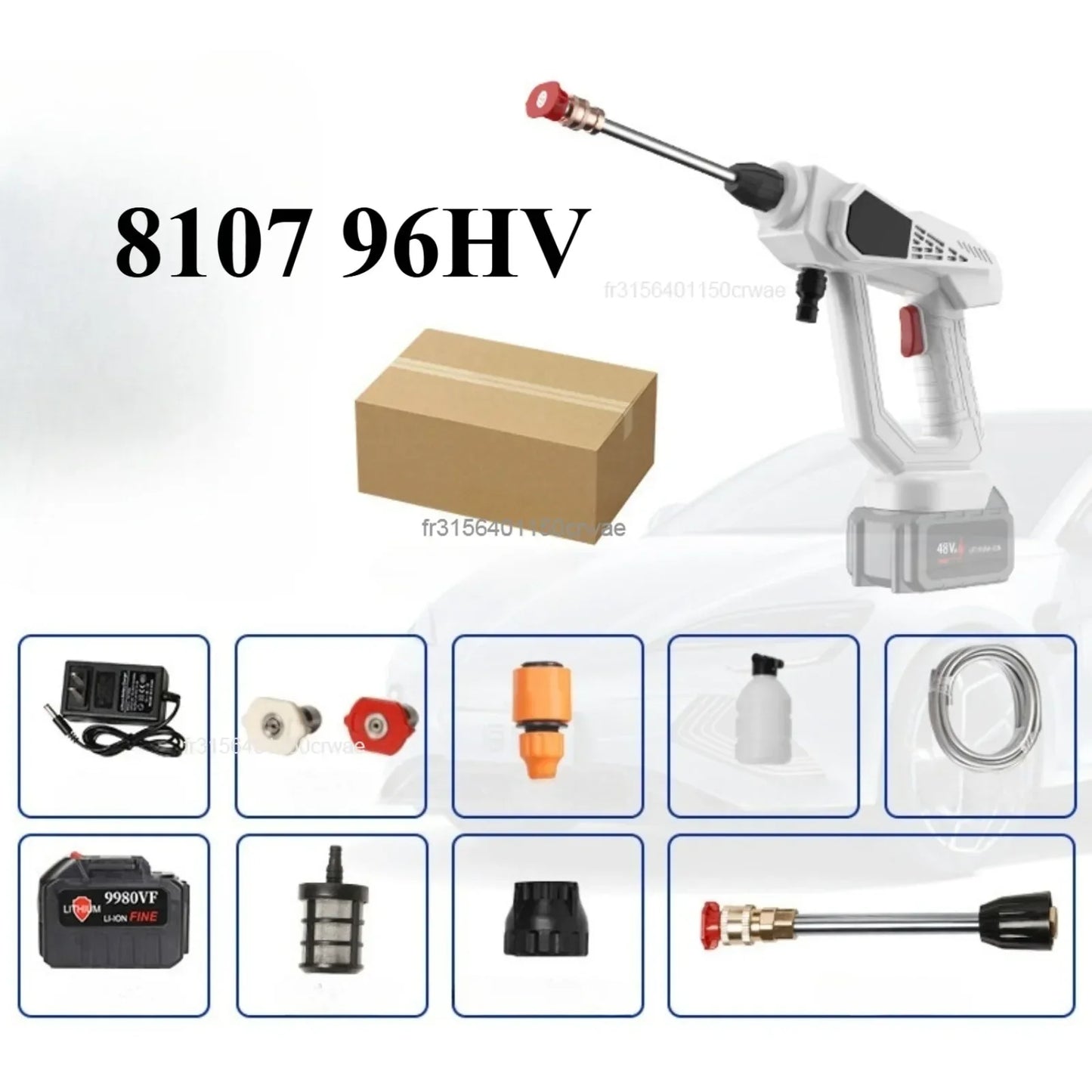 High pressure home car wash water gun electric car wash machine rechargeable wireless lithium battery car wash machine
