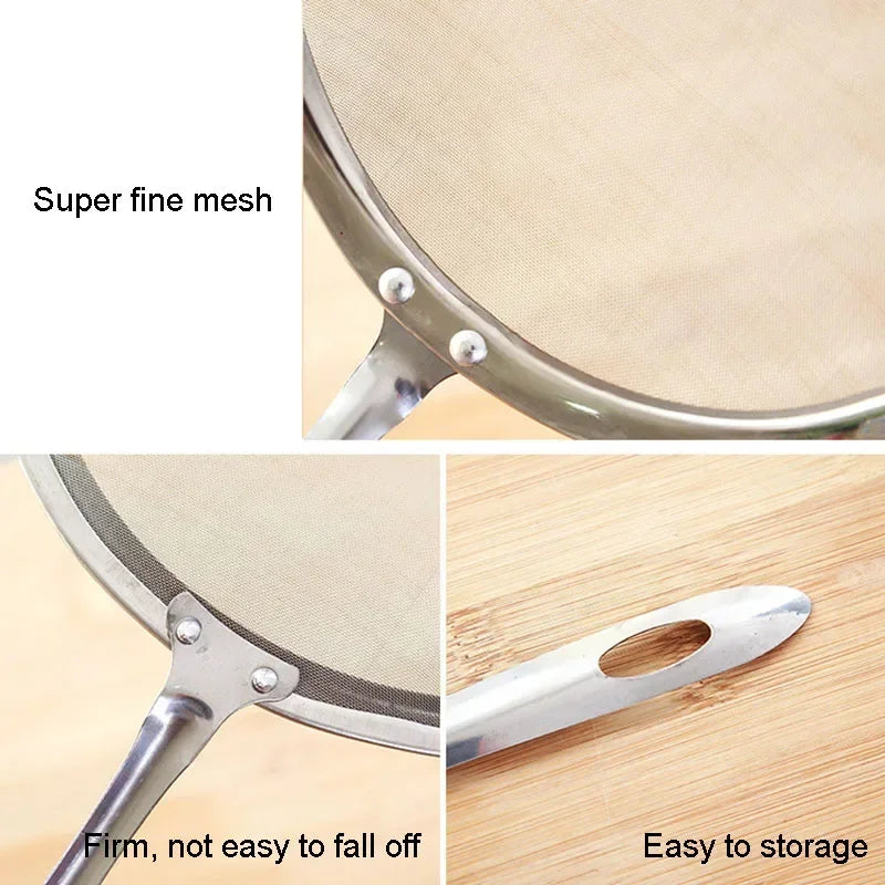 Kitchen Multi-functional Filter Stainless Steel Fine Mesh Colander Sifter Soup Fat Oil Skimmer Strainer Spoon Kitchen Gadgets