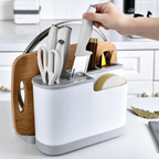 Large Capacity Multi Kitchen Cutlery Holder Waterproof Space Saving Integrated Drainer Organizer Stable Chopstick Bucket