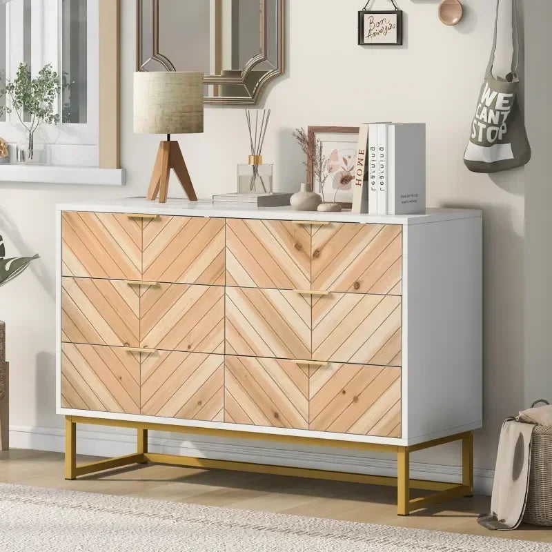 Dresser for Bedroom,Chest of Drawers, 6 Drawer Dresser,Floor Storage Drawer Cabinet for Home Office,for indoor bedroom furniture