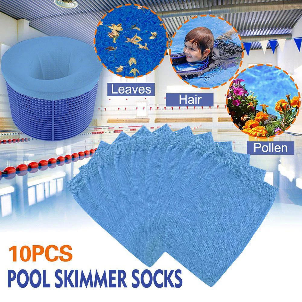 100-10PCS Pool Skimmer Socks Fish Tank Mesh Bag Round Swimming Pool Mesh Filter Cleans Debris and Leaves Baskets Filters