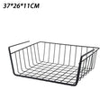 Kitchen Cabinet And Wall Cabinet Divider Under-Table Storage Basket No-Drill Hanging Iron Shelf