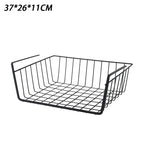 Kitchen Cabinet And Wall Cabinet Divider Under-Table Storage Basket No-Drill Hanging Iron Shelf