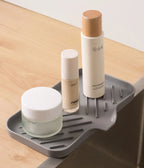 Kitchen Sink Silicone Tray With Drain Soap Sponge Storage Holder Countertop Sink Scrubber Brush Soap Storage Rack
