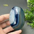 Natural Blue Agate Palm Play Healing Spiritual Meditation Chakra Witchcraft Prayer Energy Feng Shui Home Decor Gift