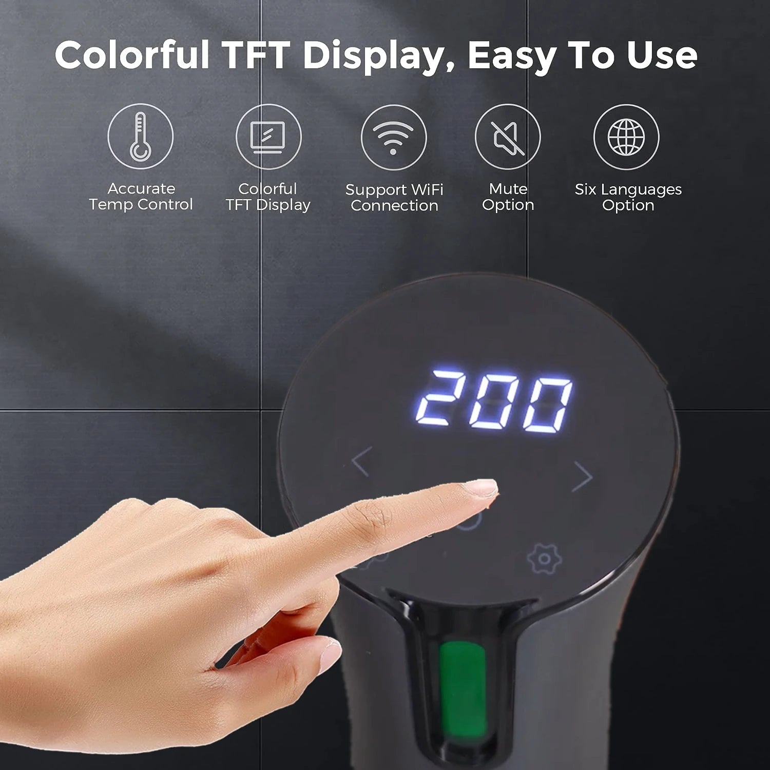 Home Appliance Sous Vide Cooker 1100W WiFi Smart Kitchen LCD Touch Sous Vide Machine Durable Immersion Circulator Precise Cooker