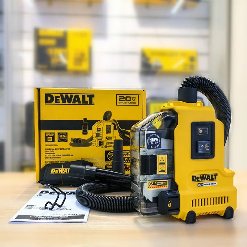DEWALT DWH161B Universal Dust Extractor 20V Brushless Cordless 5MBAR Forced Inhalation Compact Lightweight Power Tools