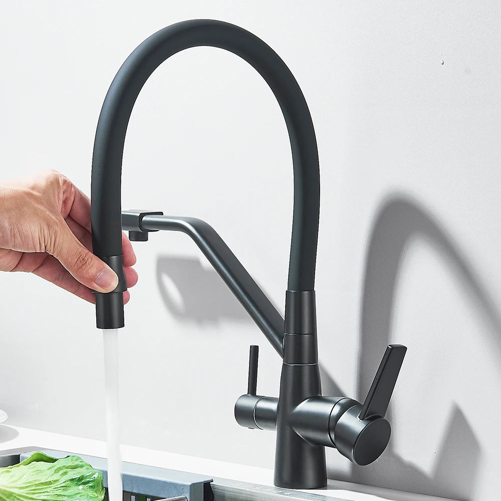 Filtered Kitchen Faucet Purification Water Tap Water Filter Tap For Kitchen Sink 3 in 1 Purifier Vessel Sink Mixer
