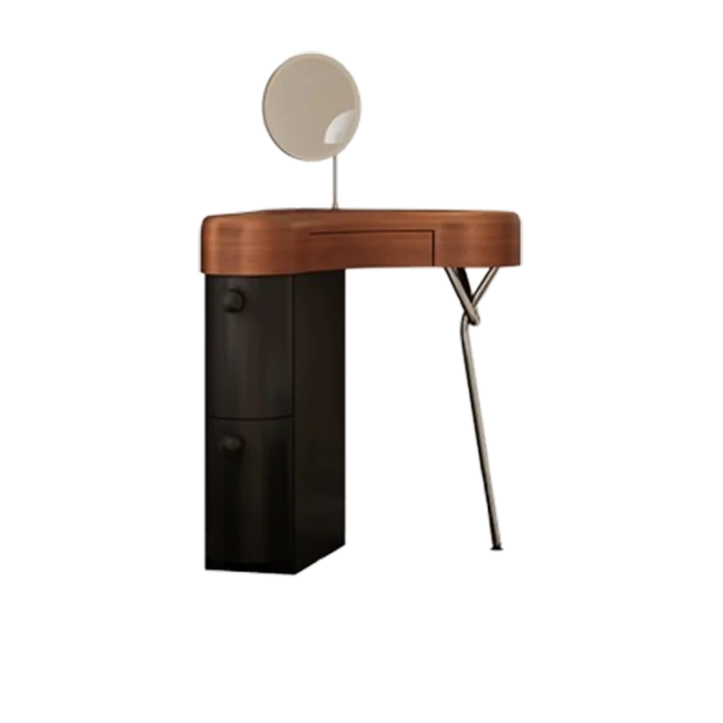 Portable Wood Vanity Tables Black Stool Small Chair Drawers Makeup Dressers Bedroom Girl Mirror Corner Coiffeuse Furniture Home