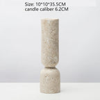 New Chinese Style Yellow Travertine Candle Holder - Elegant Home Decor for Living Room, Coffee Table, Dining Table & Model House